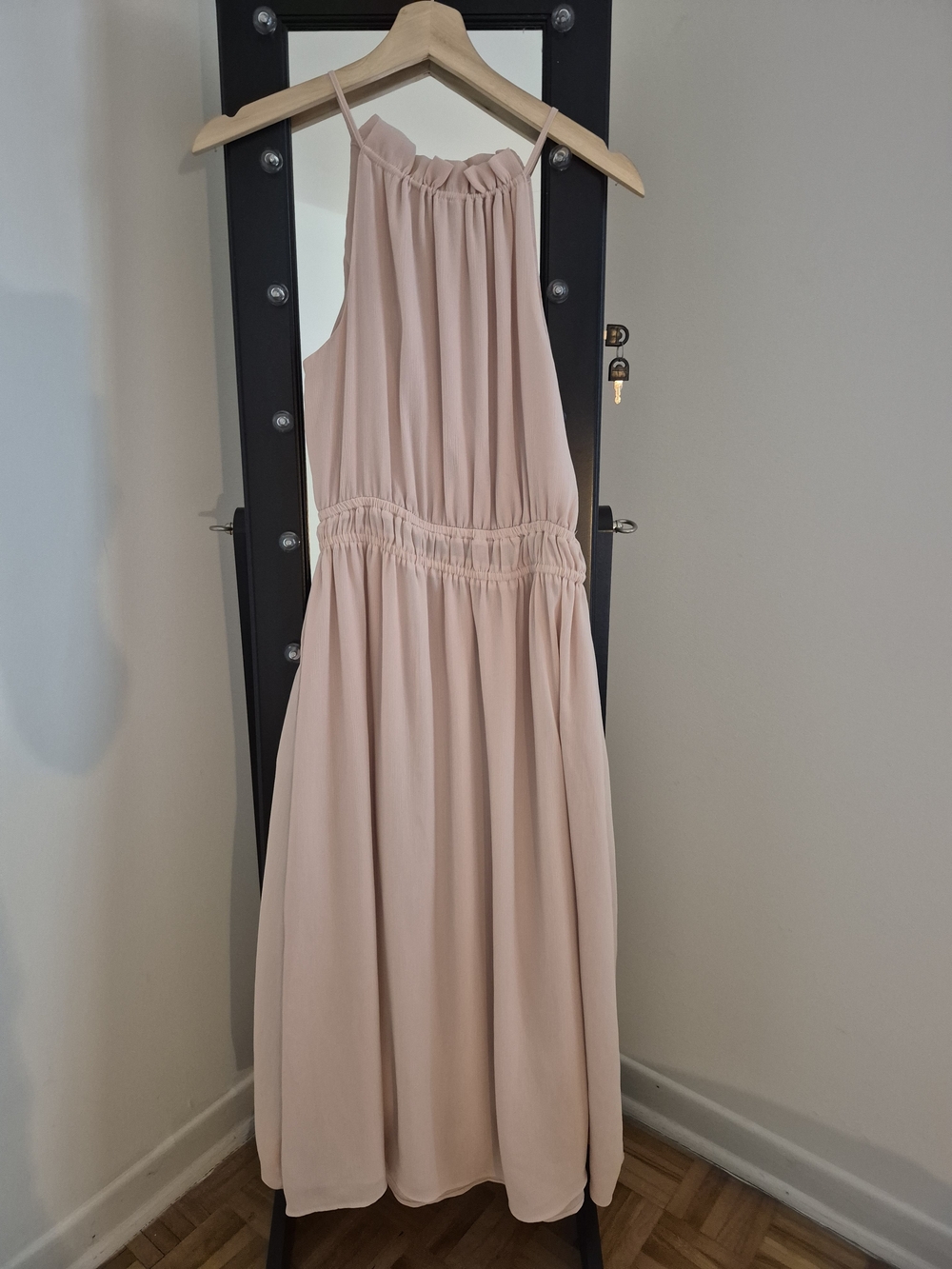 H&M Dusty Blush Halter Midi Dress